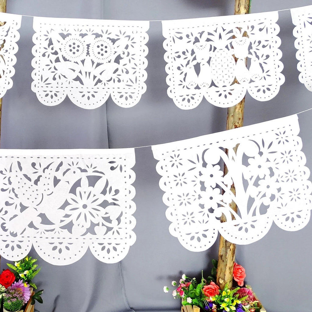 Mexican wedding and bridal shower decorations and papel picado