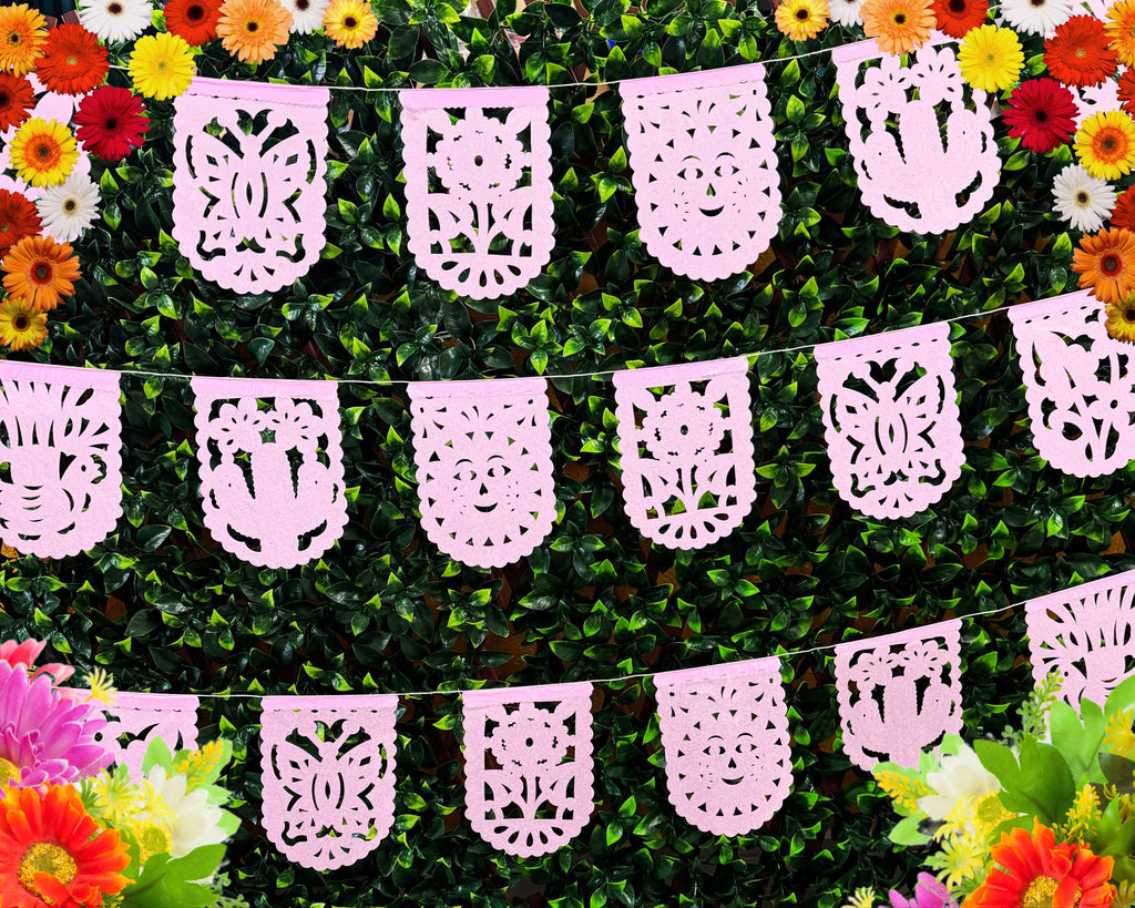 baby pink papel picado