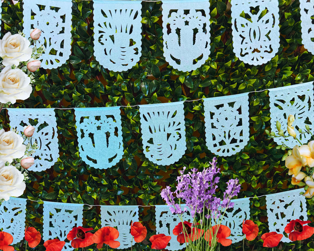 mini blue party banners