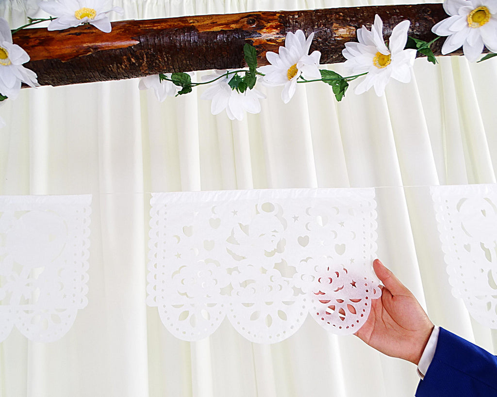 my first communion with mexican theme, white decoration for parties, confetti for baptism decoration.