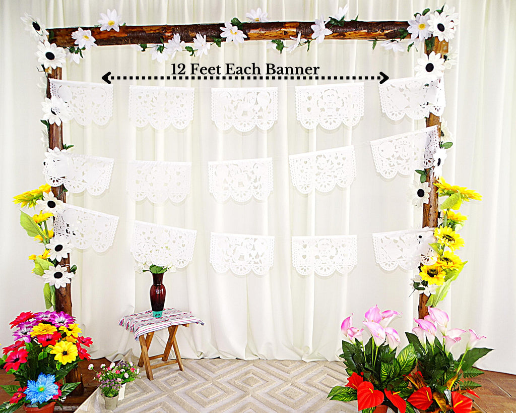 mini flag garland, mexican fiesta party decorations,   decoracion bautizo charro, white fiesta banner.