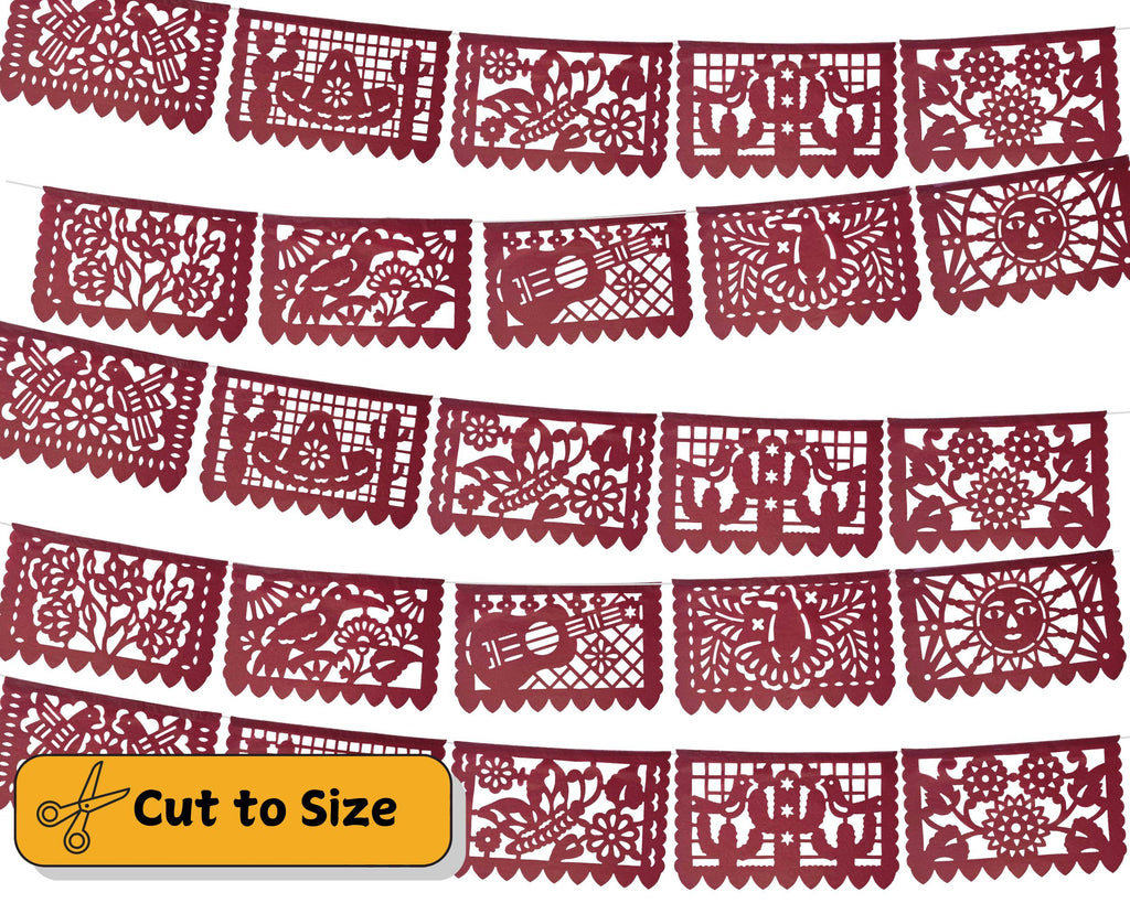 wine colored Mexican party banners
