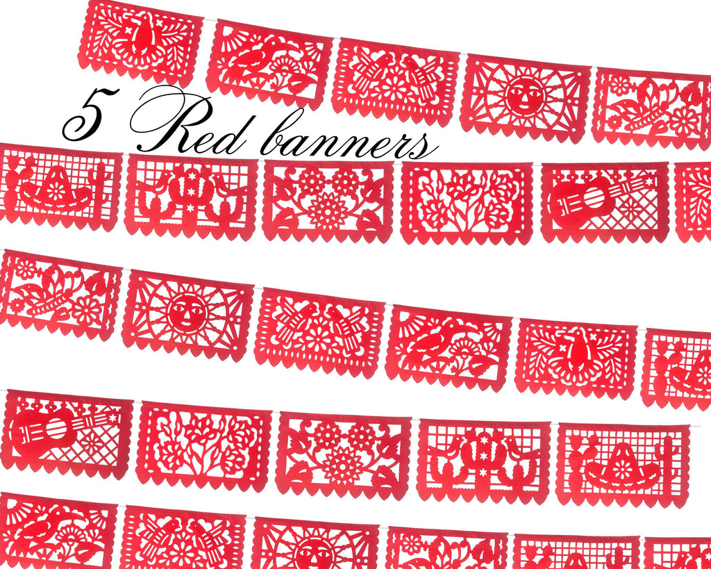 papel Picado rojo para boda