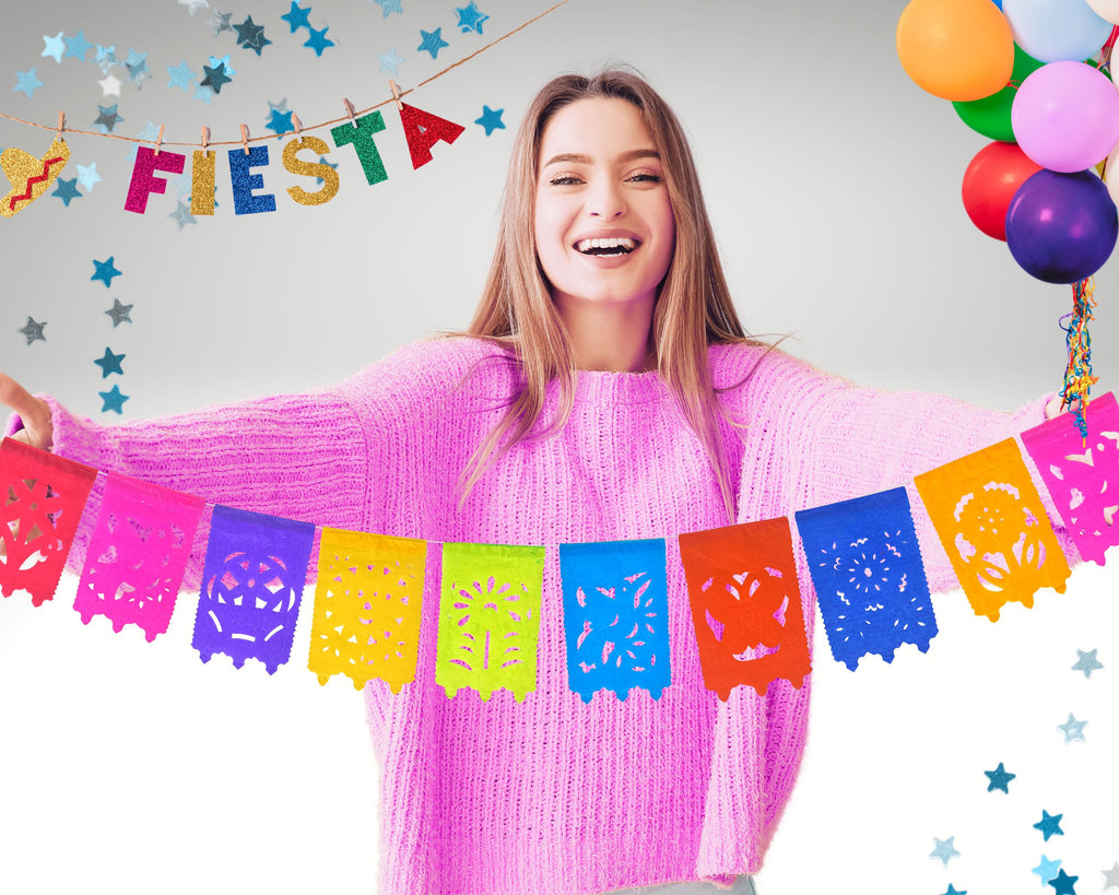 Papel Picado Mexicano pequeno para fiestas mexicanas