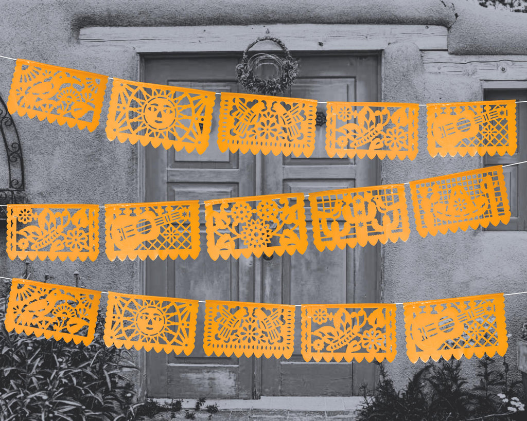 plastic orange Picado banners