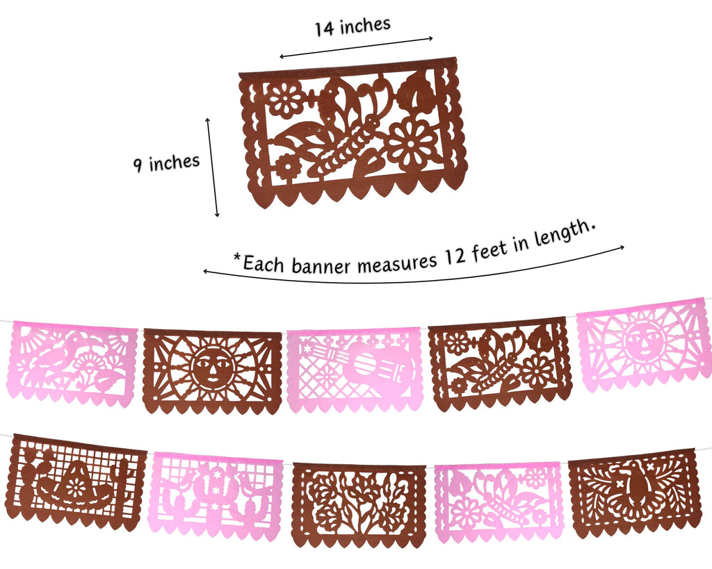 papel Picado Rosa rosita 