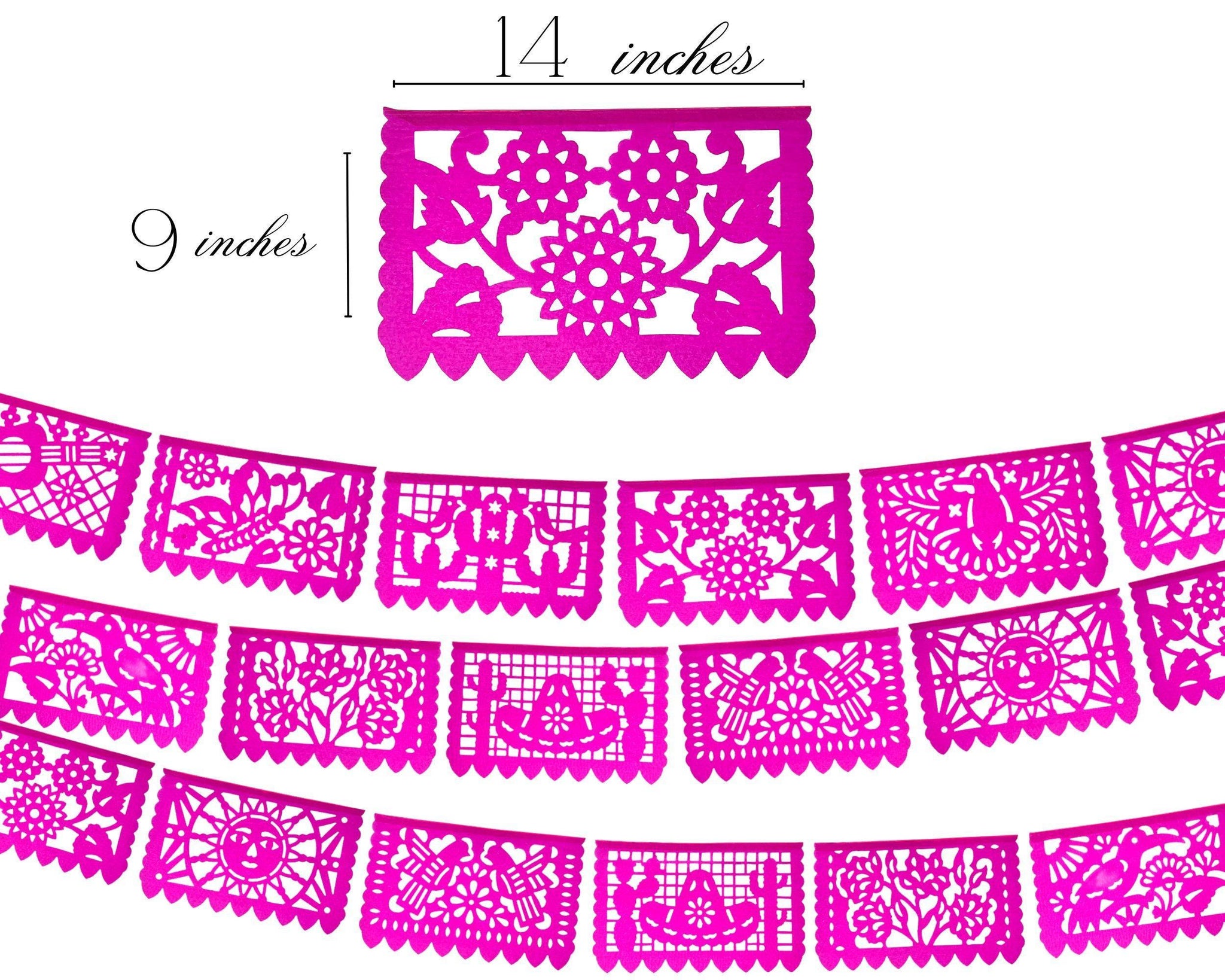 Mexican Papel Picado Banner in Hot Pink (5 Pack) | FiestaConnect –  FIESTACONNECT