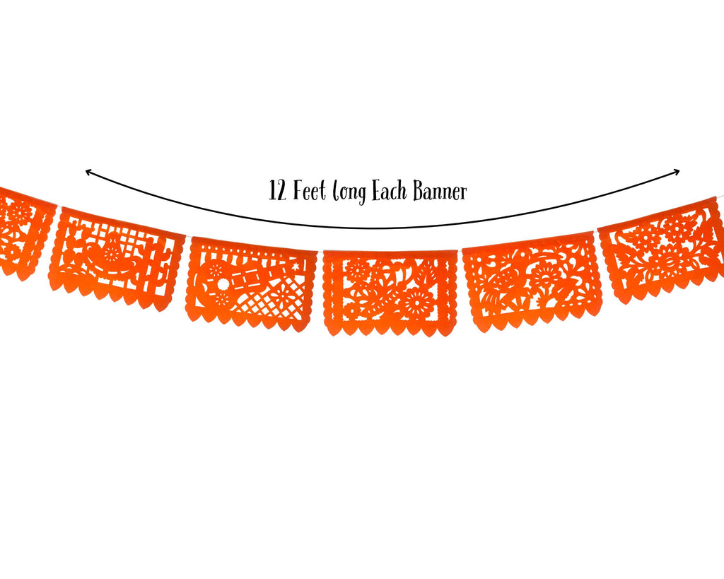 naranja banderillas de papel picado