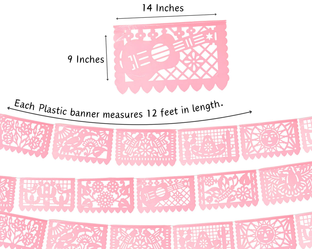 soft pink blush colored plastic party banner