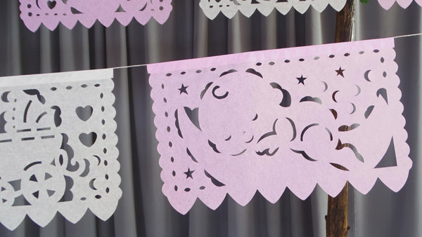 baby shower papel picado banner
