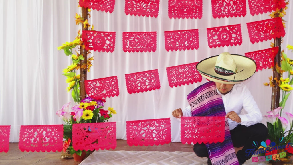red Mexican theme party decorations 60 feet 5 pack tissue paper