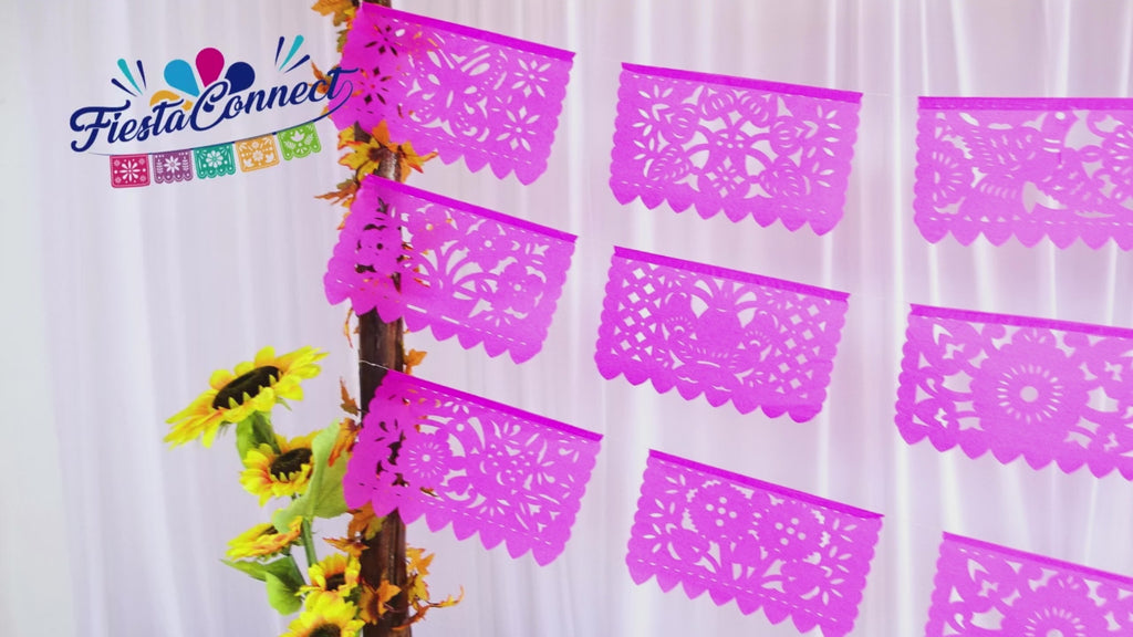 papel picado fucsia