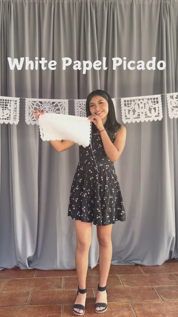 papel picado wedding white mexican paper banner