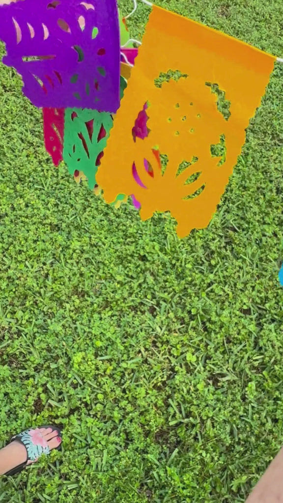 Small papel Picado banner for small parties made from tissue paper 5 pack