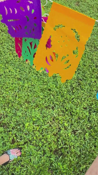 Small papel Picado banner for small parties made from tissue paper 5 pack