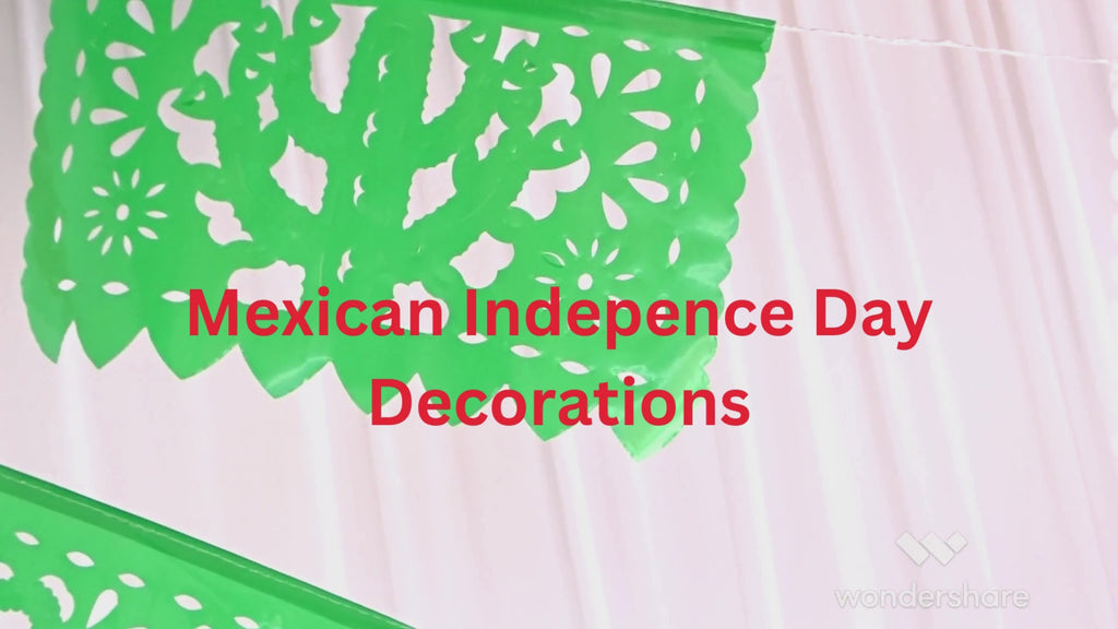 red, green, white Mexican banner for Mexico independence day