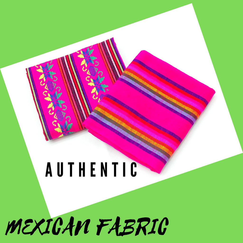 Authentic mexican fabric, hot pink decorations, tela de colores mexicanos, quinceaneras fiestas.