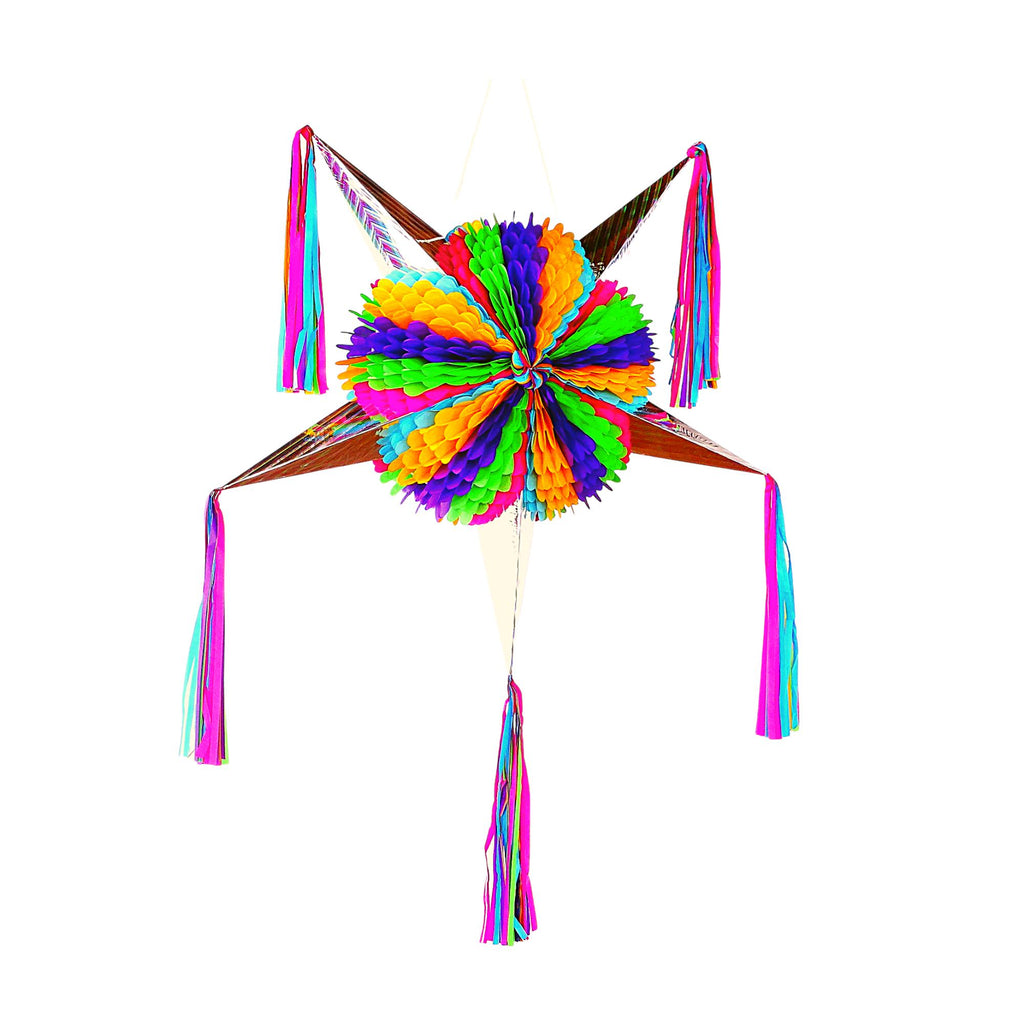 Piñata decorations,  10-12 oz of candy, traditional mexican games, colorful party decorations.