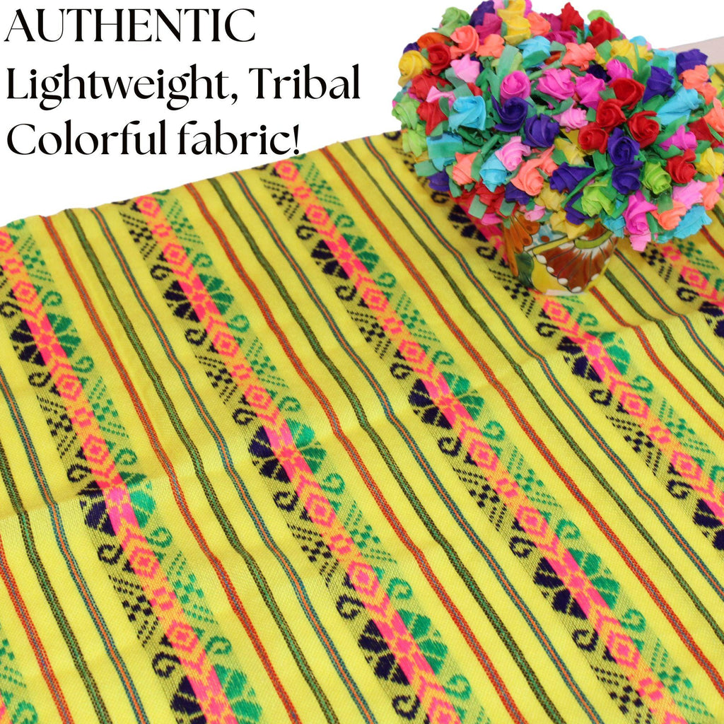 Authentic lightweight, tribal colorful fabric, cinco de mayo decorations ideas, mexican style decor.