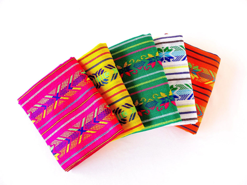 Set of five mexican sarape table runner, fiesta party, Authentic Mexican fabric in cotton. traditional decorations