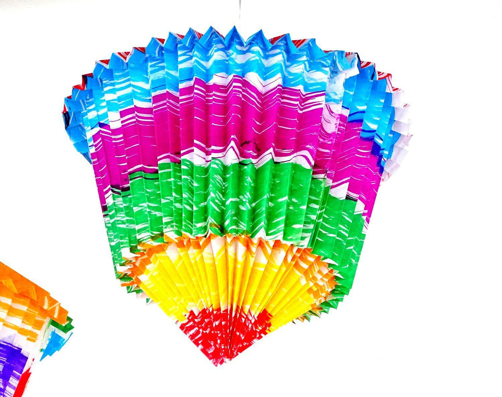 Hanging Fiesta Mexican Paper Lantern, colorful folklore decorations for parties. 