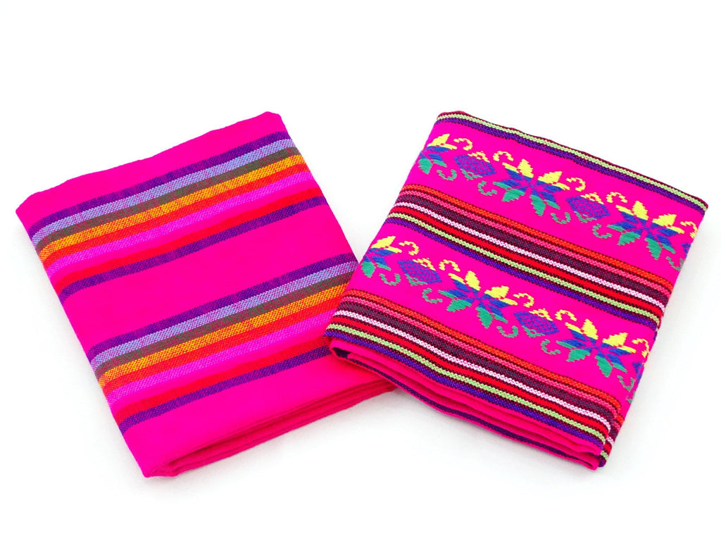 pink striped aztec fabric, mexican stars, fabric by the yard tribal, party decorations, quinceaneras.