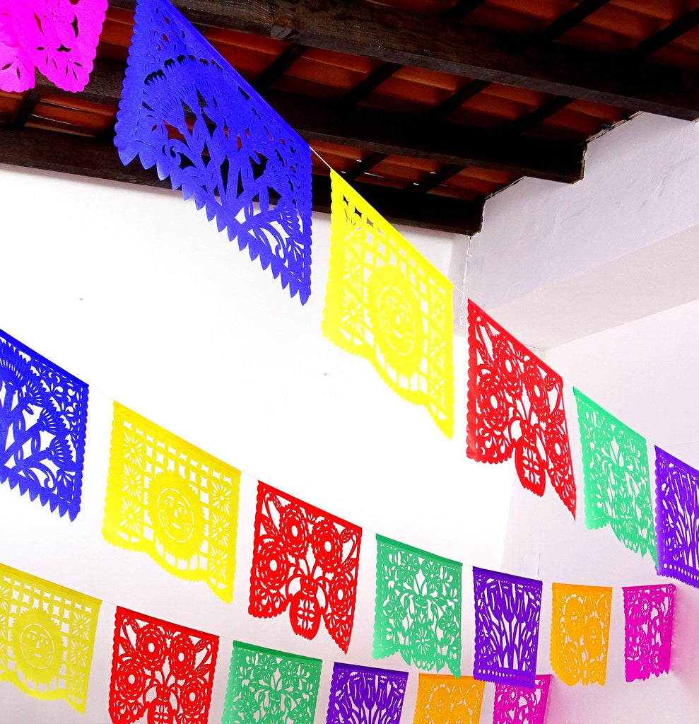 Decorations for all your parties, birthdays,  multicolored confetti, mexican papel picado. 