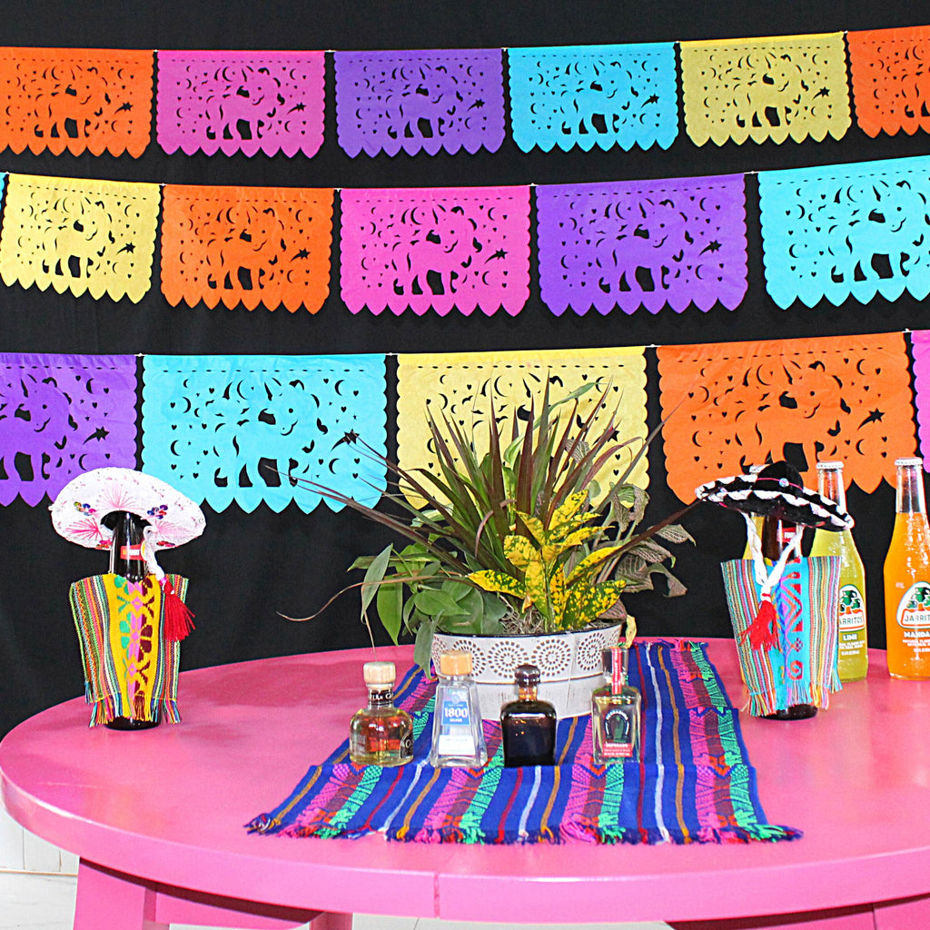 Unicorn papel picado, decor your patio, entryways, and ceilings for your birthday quinceañera party. Mexican fiesta decoration