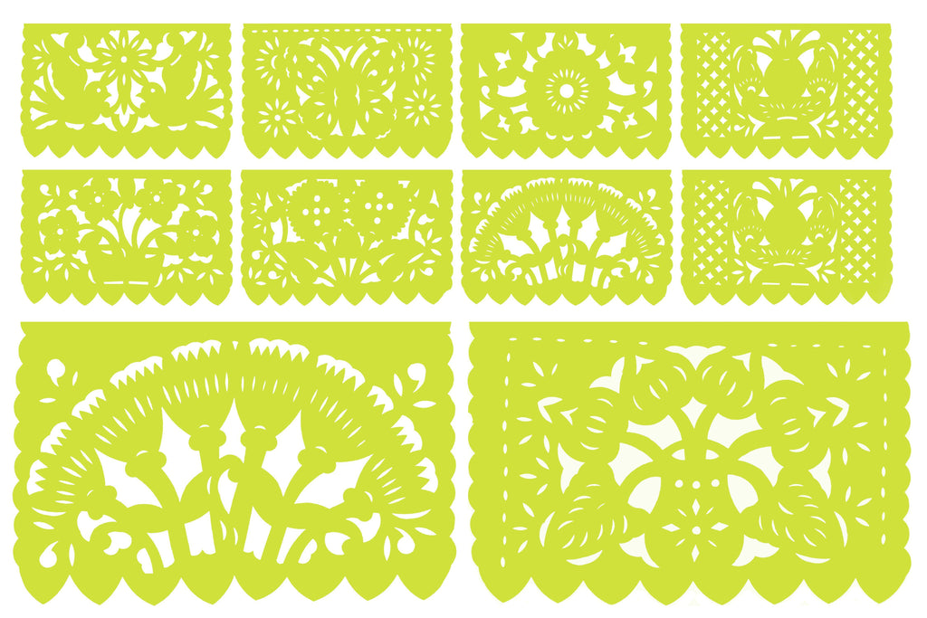 Cinco de Mayo, Mexican theme, Weddings, and birthday parties. Yellow papel picado inspired by spring