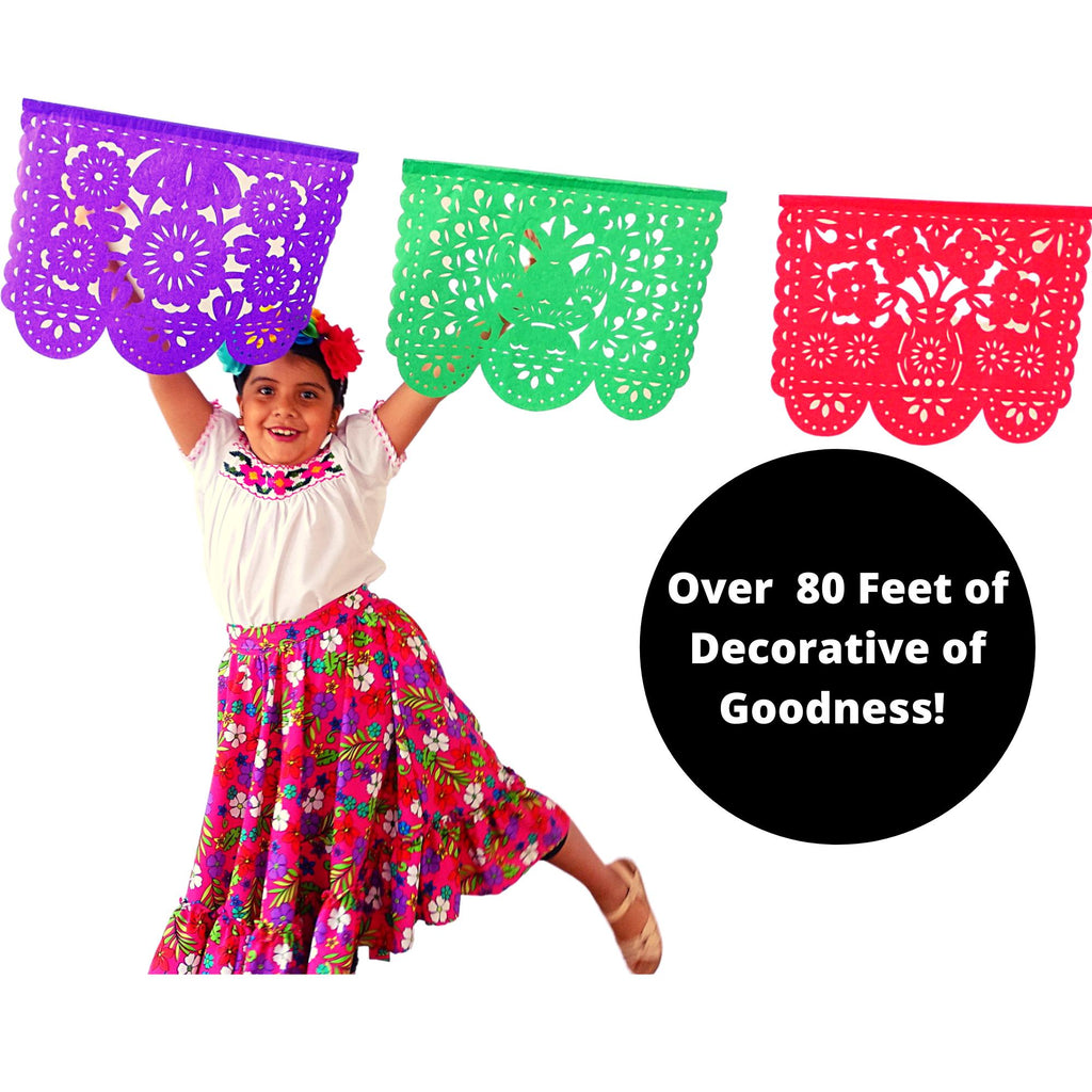 handmade papel Picado featuring unique designs such as floreros nopales Flores soles