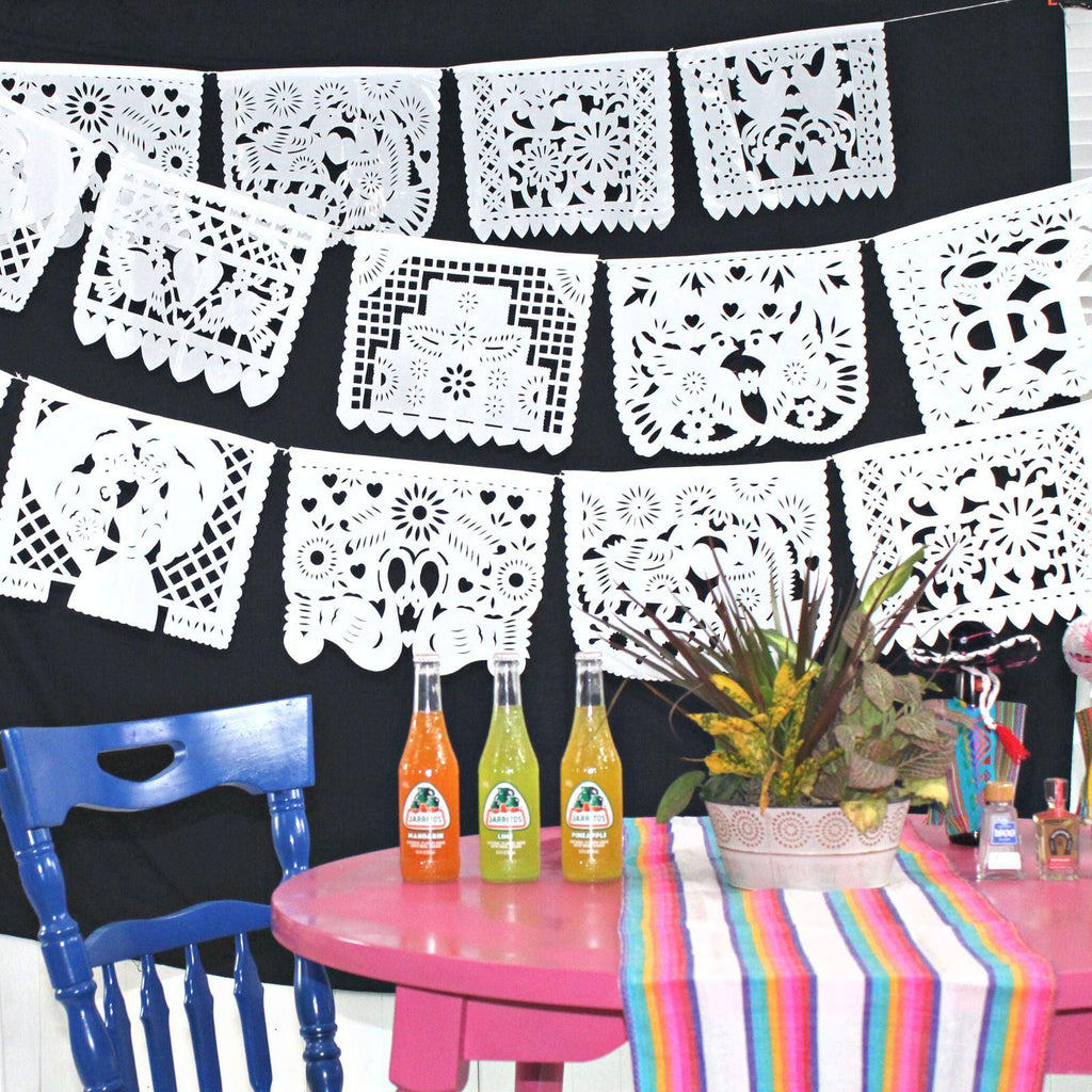 party supplies, mexican wedding decorations, engagement gifts for her, decorated papel picado for bachelorette parties.