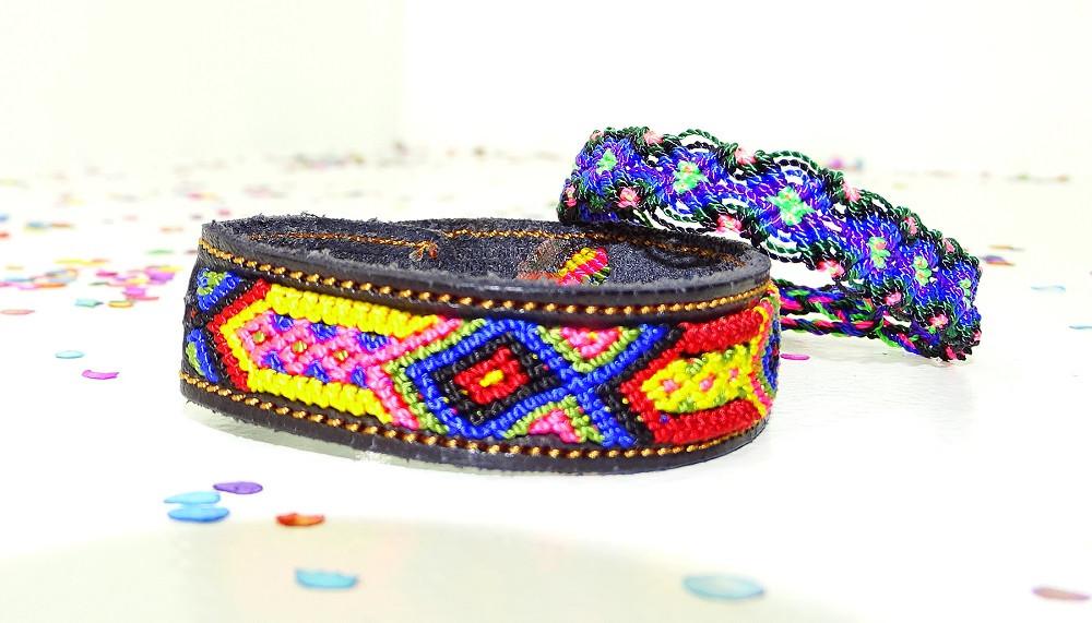 Mexican Bracelets - Embroidered Mexican, Fiesta Bridesmaid, Hippie Bracelet, Ethnic.