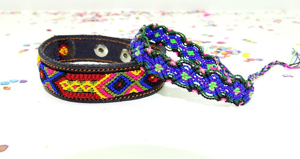 Mexican Bracelets - Embroidered Mexican, Fiesta Bridesmaid, Hippie Bracelet, Ethnic.