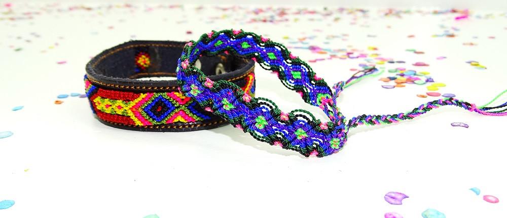 Mexican Bracelets - Embroidered Mexican, Fiesta Bridesmaid, Hippie Bracelet, Ethnic.