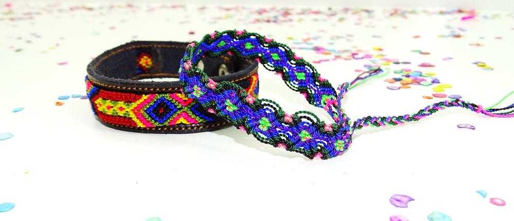 Mexican Bracelets - Embroidered Mexican, Fiesta Bridesmaid, Hippie Bracelet, Ethnic.