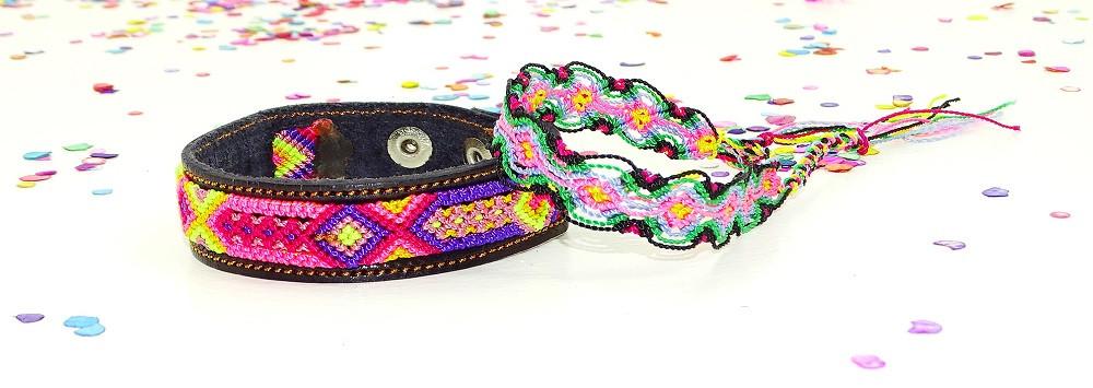 Mexican Fabric - Hippie Bracelet, Ethnic Jewerly, Leather Bracelet, Mexican Bracelet.