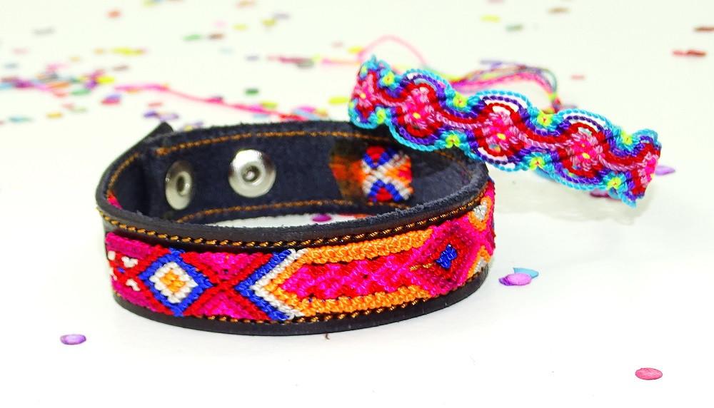Mexican Fabric - Mexican Bracelet, Mexico Embroidered, Embroidered Mexican, Friendship Bracelet.