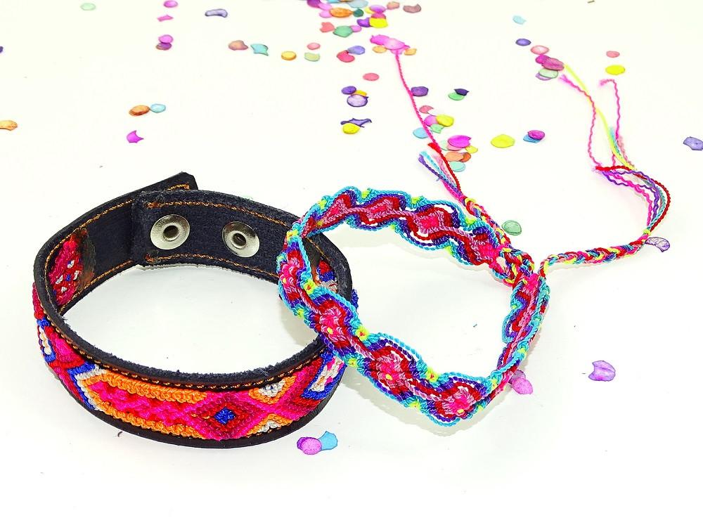 Mexican Fabric - Mexican Bracelet, Mexico Embroidered, Embroidered Mexican, Friendship Bracelet.
