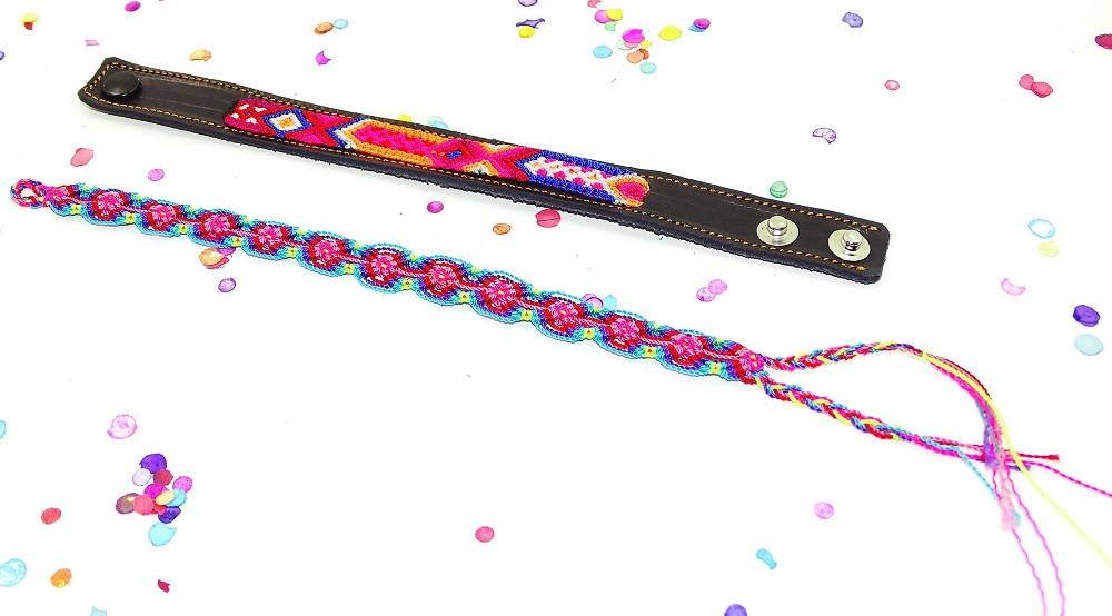 Mexican Fabric - Mexican Bracelet, Mexico Embroidered, Embroidered Mexican, Friendship Bracelet.