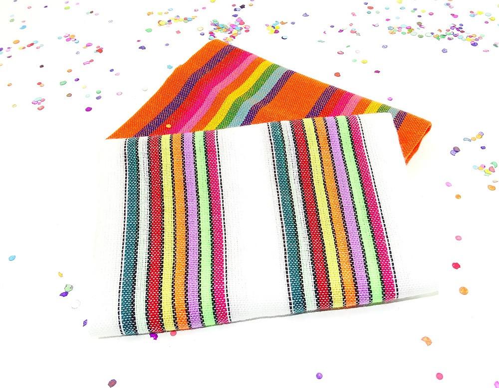 Mexican Fabric - Mexican Striped Fabric, Traditional Mexican Fabric, Fiesta Party Decor.