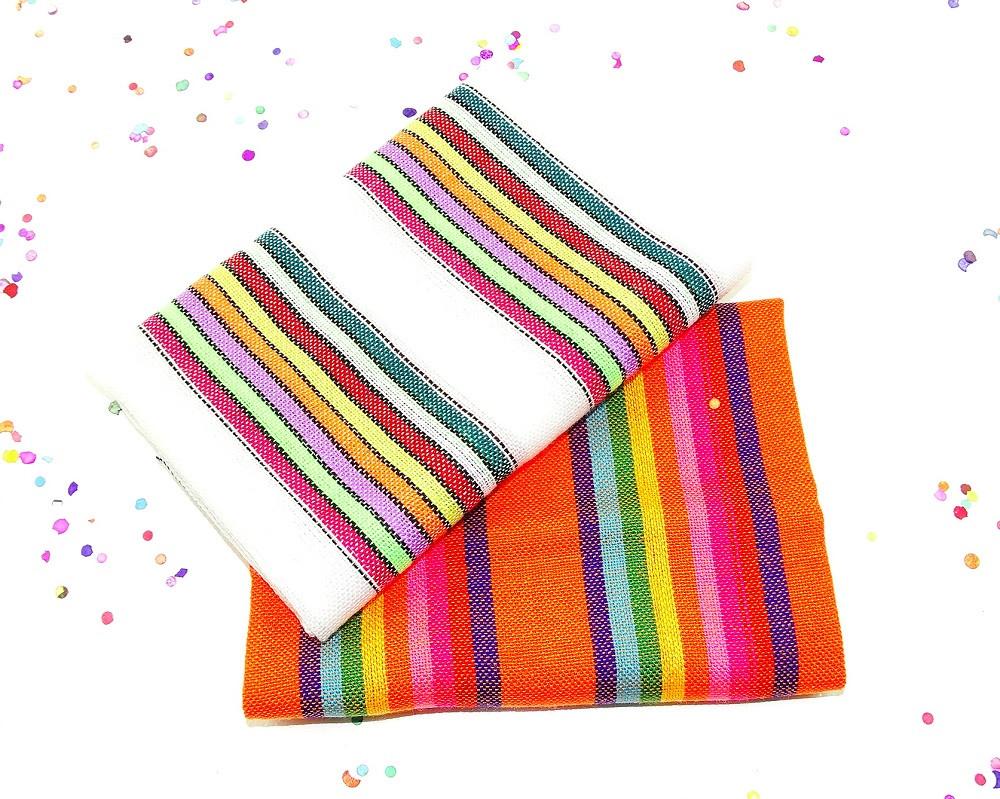 Mexican Fabric - Mexican Striped Fabric, Traditional Mexican Fabric, Fiesta Party Decor.