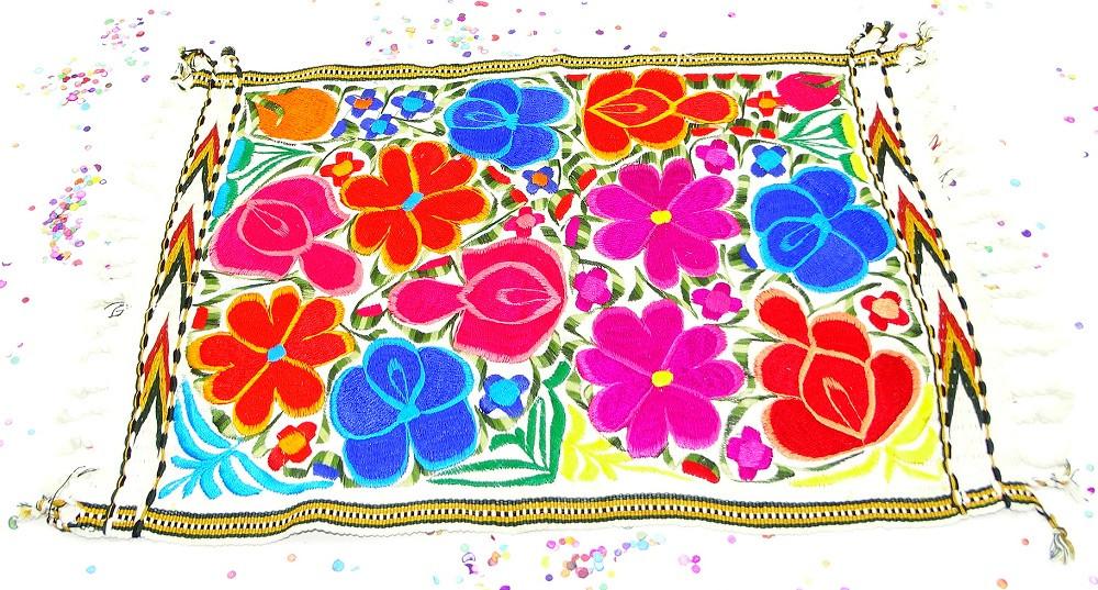 Mexican Fabric - Wedding Decor,Engagement Party, Fiesta Decoration, Center Piece, Mexican Embroidered Fabric.