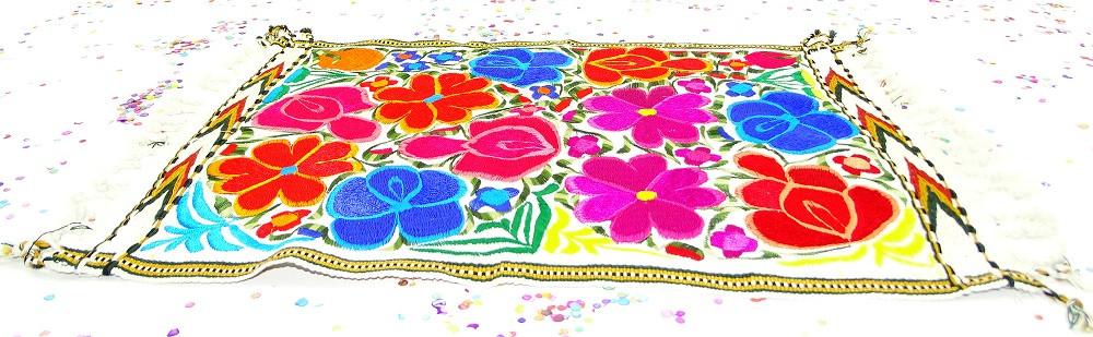 Mexican Fabric - Wedding Decor,Engagement Party, Fiesta Decoration, Center Piece, Mexican Embroidered Fabric.