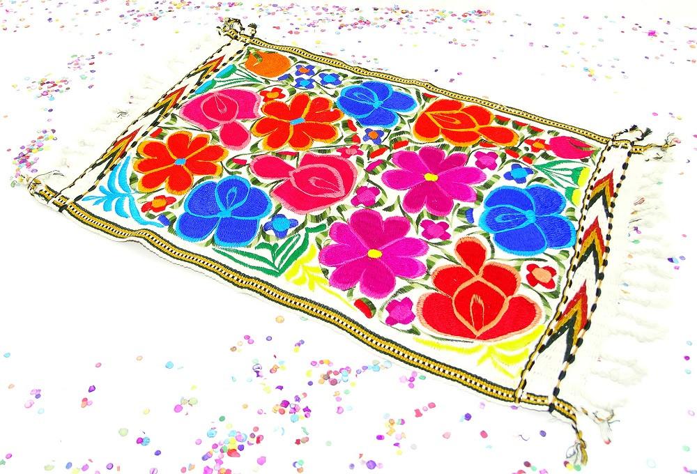 Mexican Fabric - Wedding Decor,Engagement Party, Fiesta Decoration, Center Piece, Mexican Embroidered Fabric.