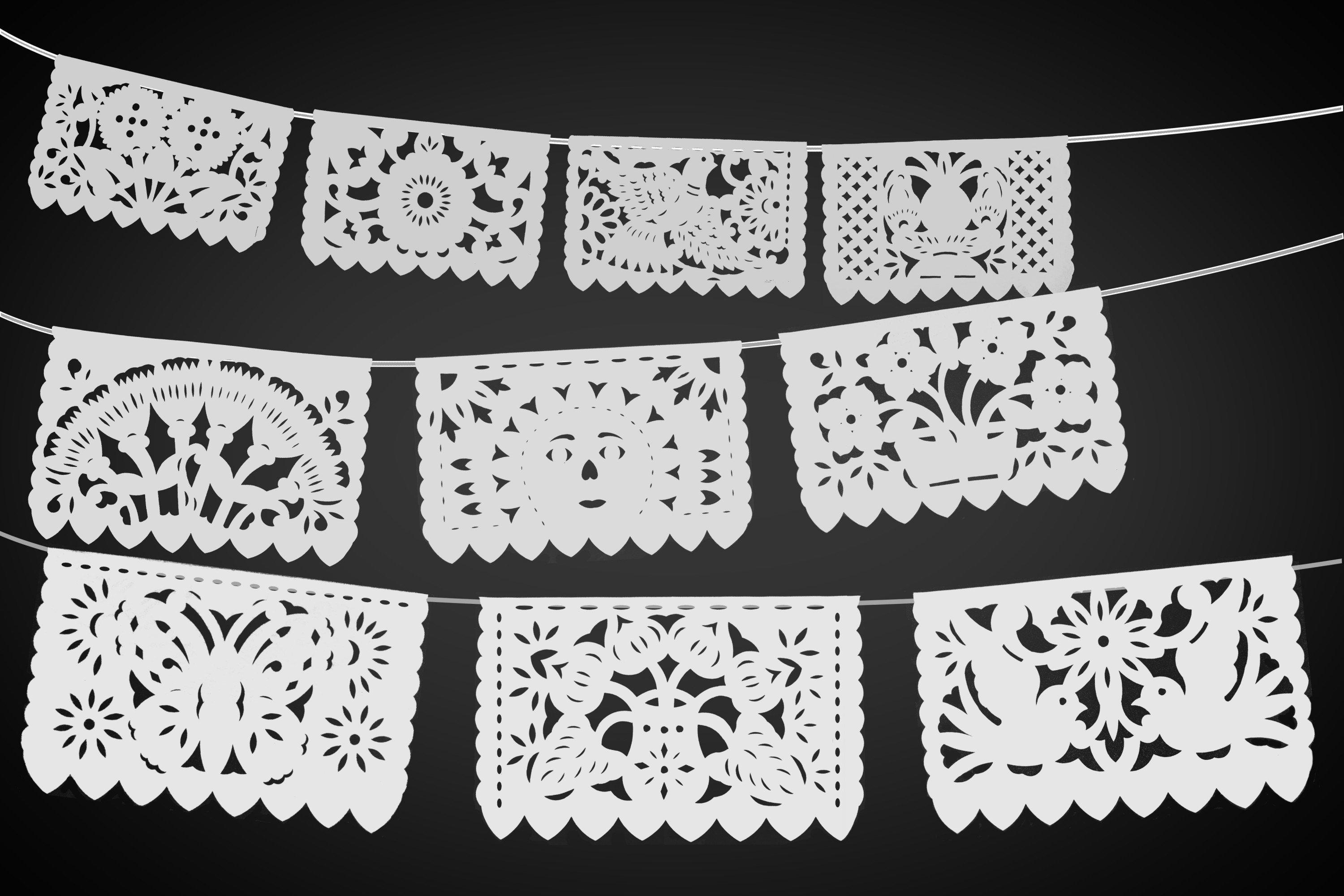 papel picado clipart white