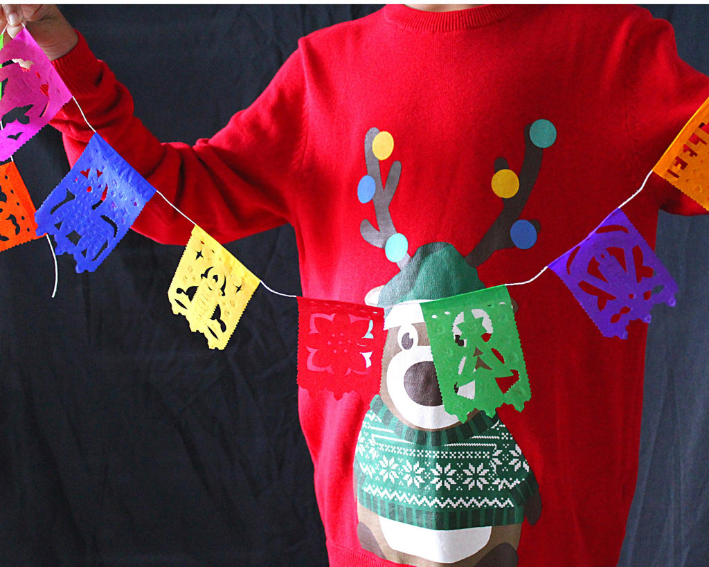 Multipurpose party banners, mini colorful papel picado,  decorations for Christmas, birthdays and quinceañeras.