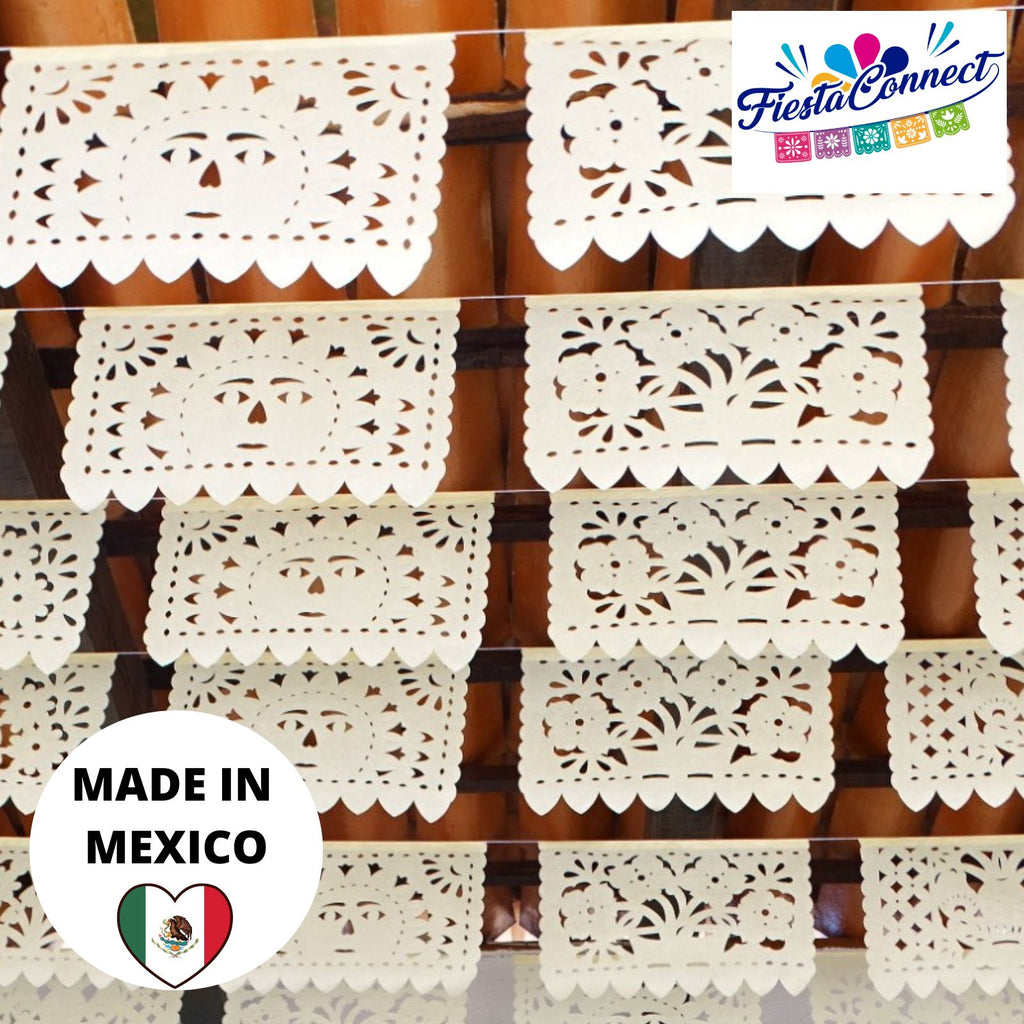 papel Picado cremita para bodas