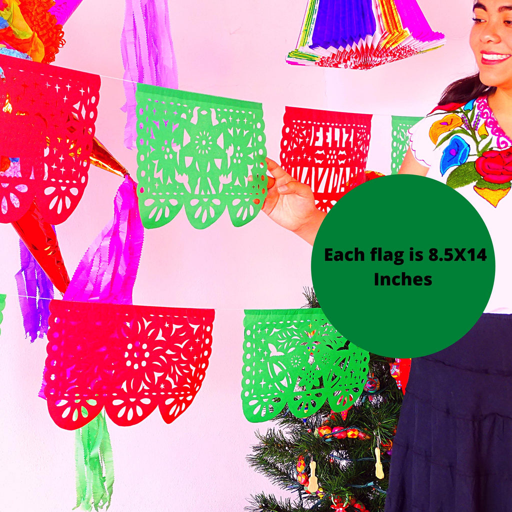 christmas colors feliz navidad bunting