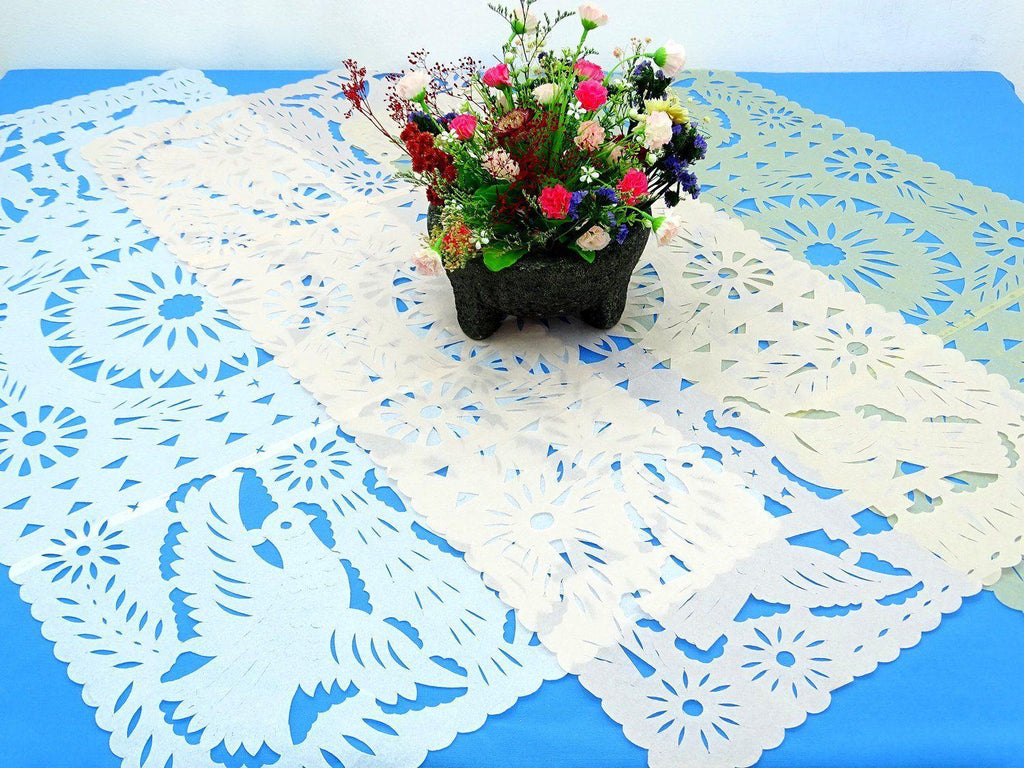 Papel Picado - 3 Pack Of Papel Picado Mexican Table Runners, 20X39 Inches,