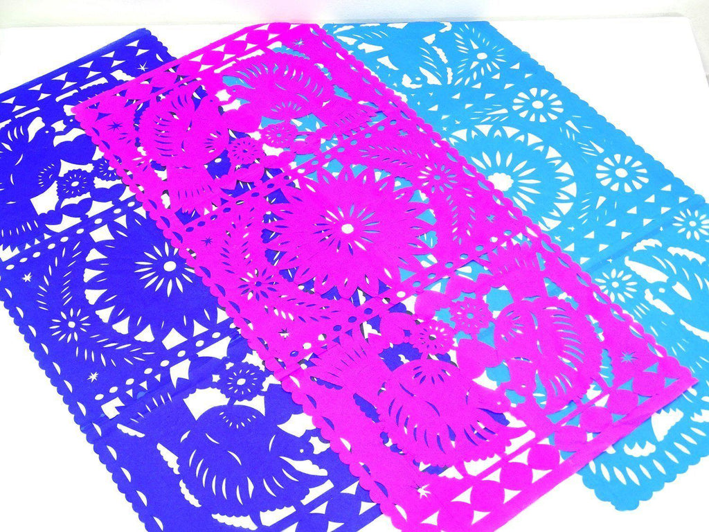 Papel Picado - 3 Pack Of Papel Picado Mexican Table Runners, Mexican Theme Party Decorations, Fiesta Decorations, 20X39 Inches,